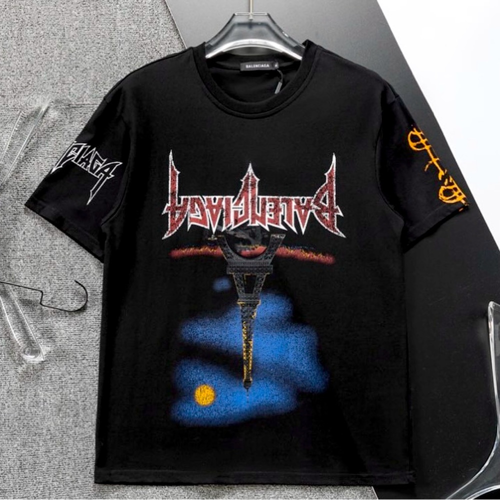 balenciaga t shirt men upside down with tags